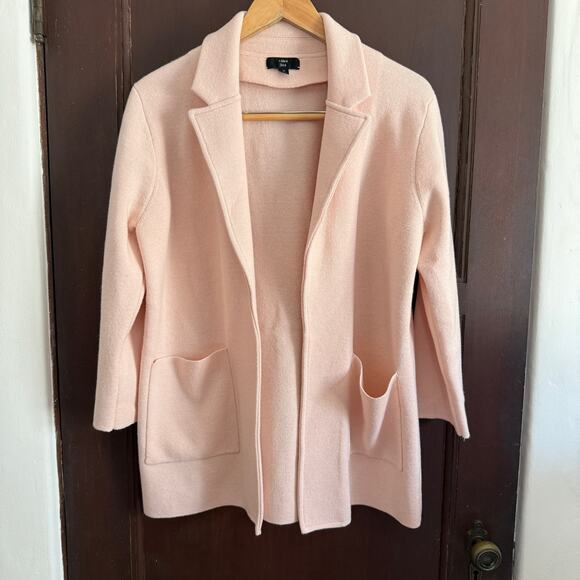 J. CREW | Sophie Pastel Pink Cotton Merino Blend Sweater Blazer | Medium - Picture 2 of 7